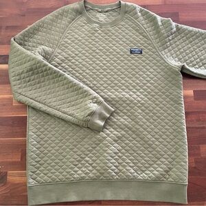 L.L. Bean Green Crewneck Sweater with Quilted Texture